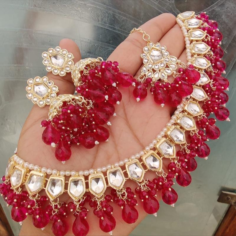 Meera Kundan Necklace Set - Elegant Jewellery for Women by Meera 4