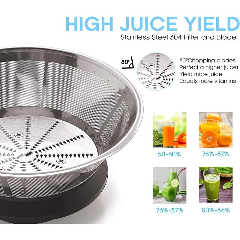 Juicer Machines, 600W Whole Fruit and Vegetable Juice Extractor, Centrifugal Juicer, Stainless Steel, Two Speed Settings, BPA-Free, Easy Clean 6