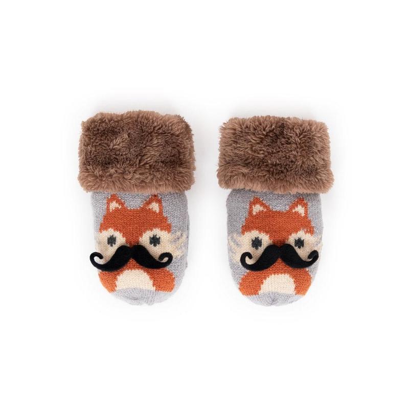 Grey foxy hat and mittens 1