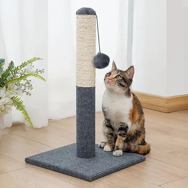 Livingandhome Cat Scratching Post with Hanging Ball for Indoor Cats