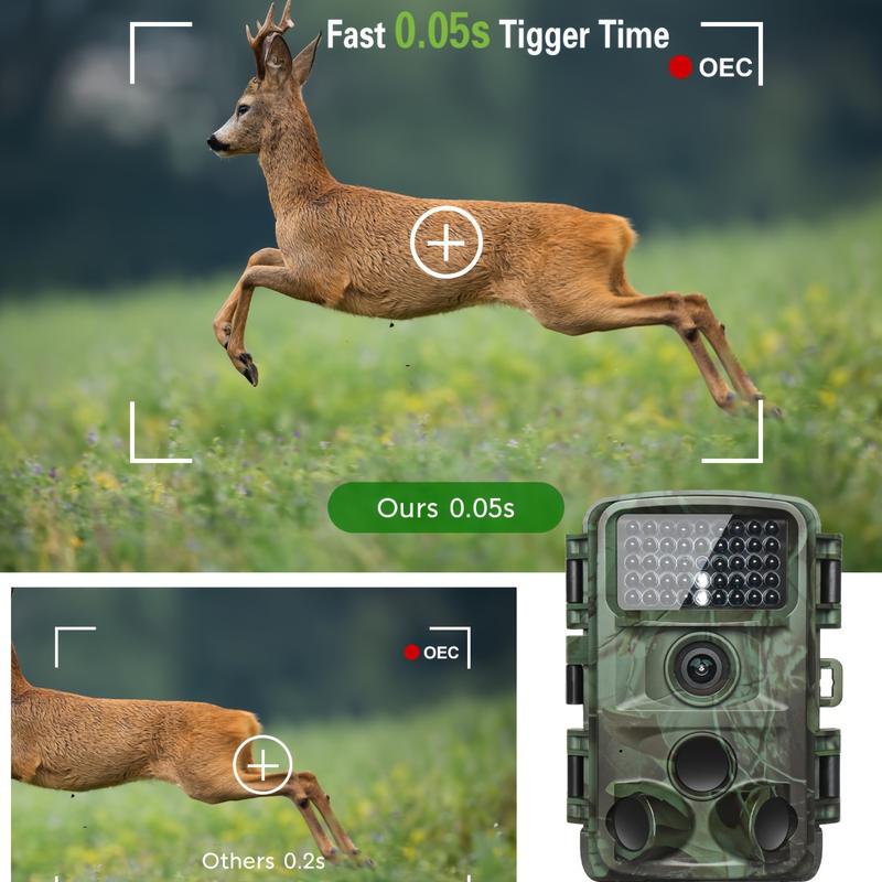 Product Introduction of 【2025】4K Ultra HD Trail Camera 64MP with 940nm No-Glow IR LEDs, IP67 Waterproof Wildlife Cam, 0.05s Trigger, Motion Detection, PVC Tree Mount, Smartphone Compatible for Outdoor Surveillance and Hunting 6
