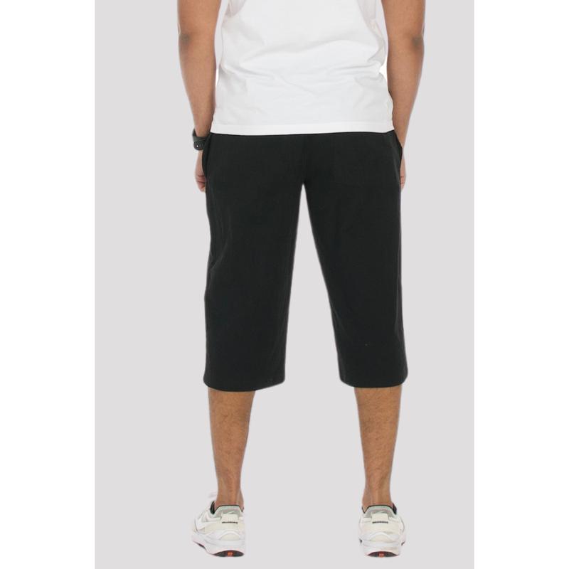 Black Linen & Cotton 3/4 Shorts 2