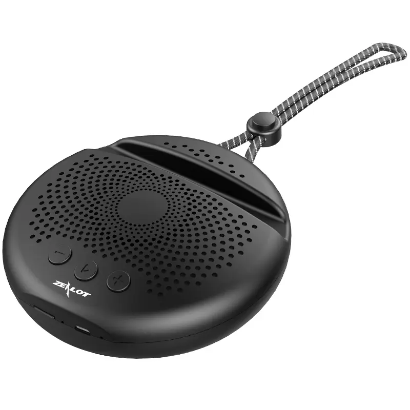 Zealot S24 Portable Stereo Mini Wireless Bluetooth 5.0 Speaker  IPX5 Waterproof Built-in Microphone with Lanyard  with TF Micro SD Card Slot (TF SD card not included) With Built-in HD Microphone 2000mAh Huge Battery! 1