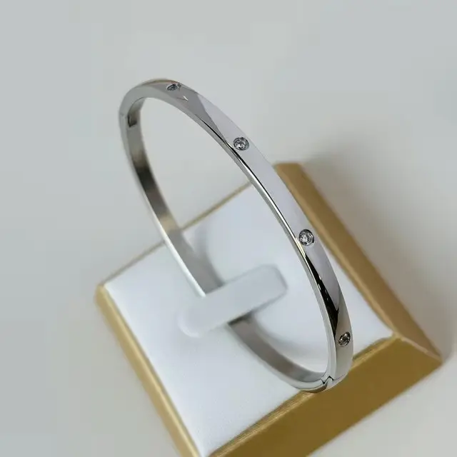 Luxury Brand Women's Gold Silver Stainless Steel Bracelets & Bangles - Waterproof Classic Jewelry 4