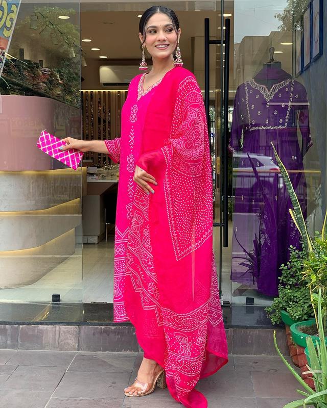 Women's Pakistani Style Traditional French Crepe Fabric Top, Viscos Gadhval Fabric Bottom and Chanderi Dupatta Ready to wear 0