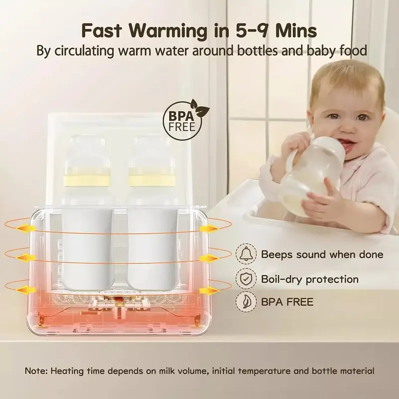 Baby Bottle Warmer Steriliser Fast Milk Warmer with LCD Display and Timer UK 4