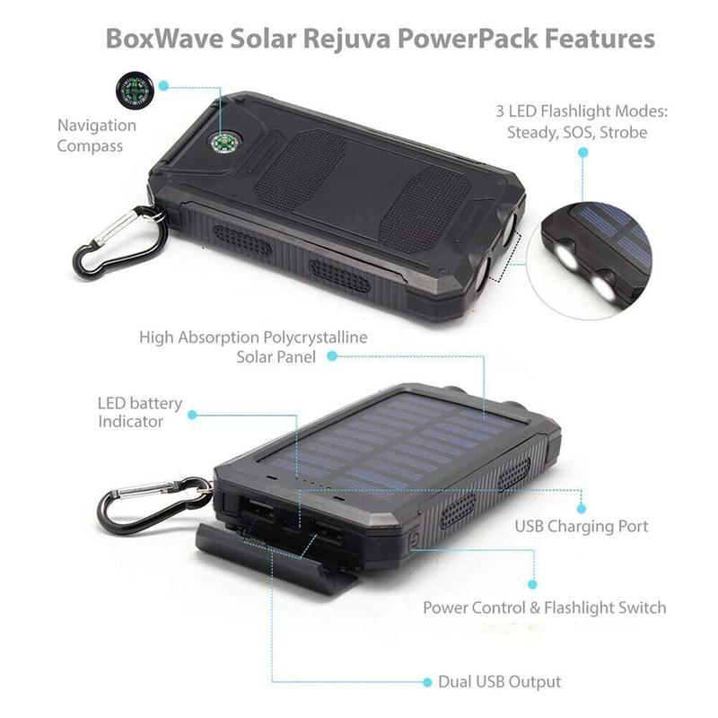 Waterproof 20000mAh Solar Power Bank LED USB Battery Charger iPhone Mobile Phone Smartphone 7
