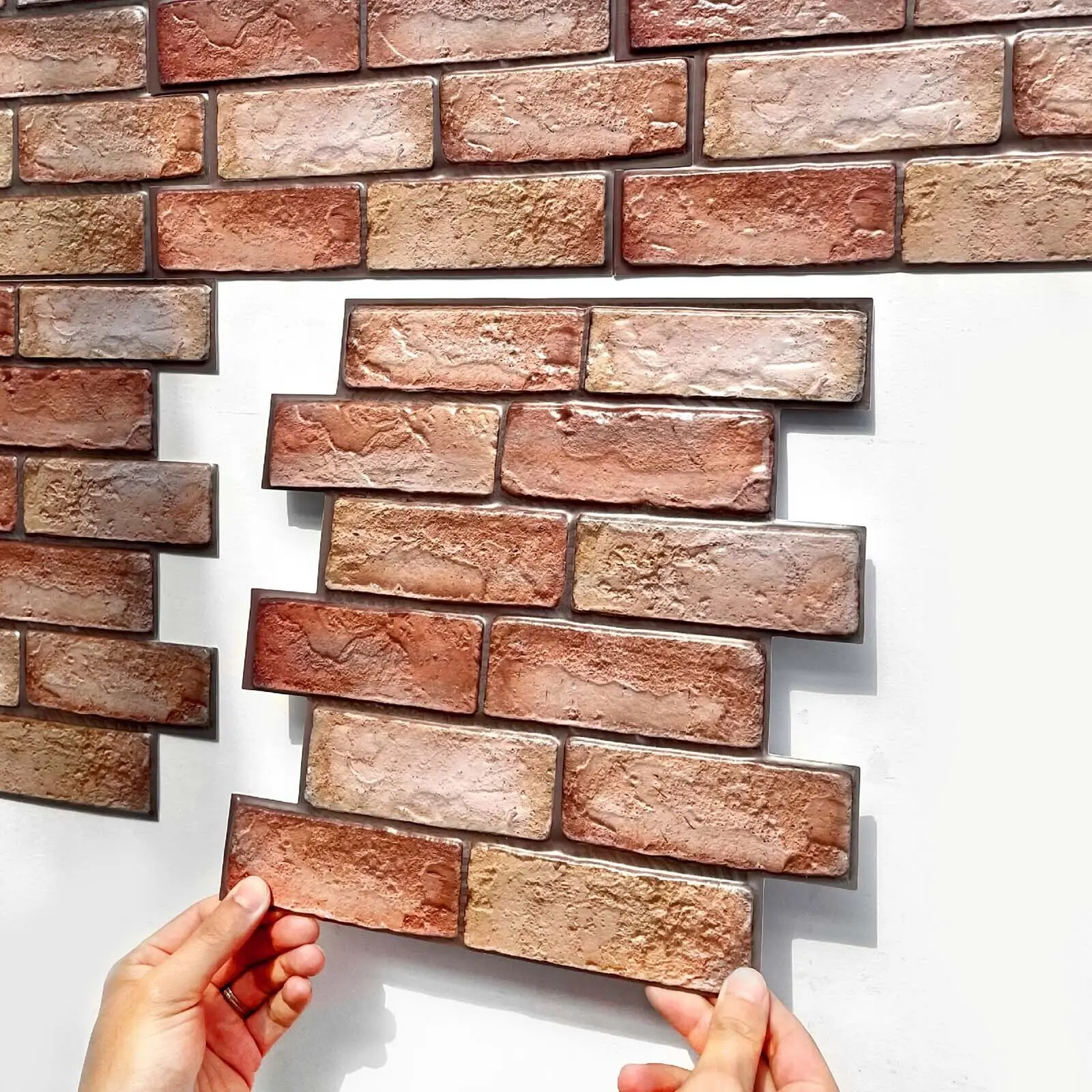 10Pcs Tile Brick Wall Decor Sticker Self-adhesive Waterproof PVC Panel Wallpaper for Home
