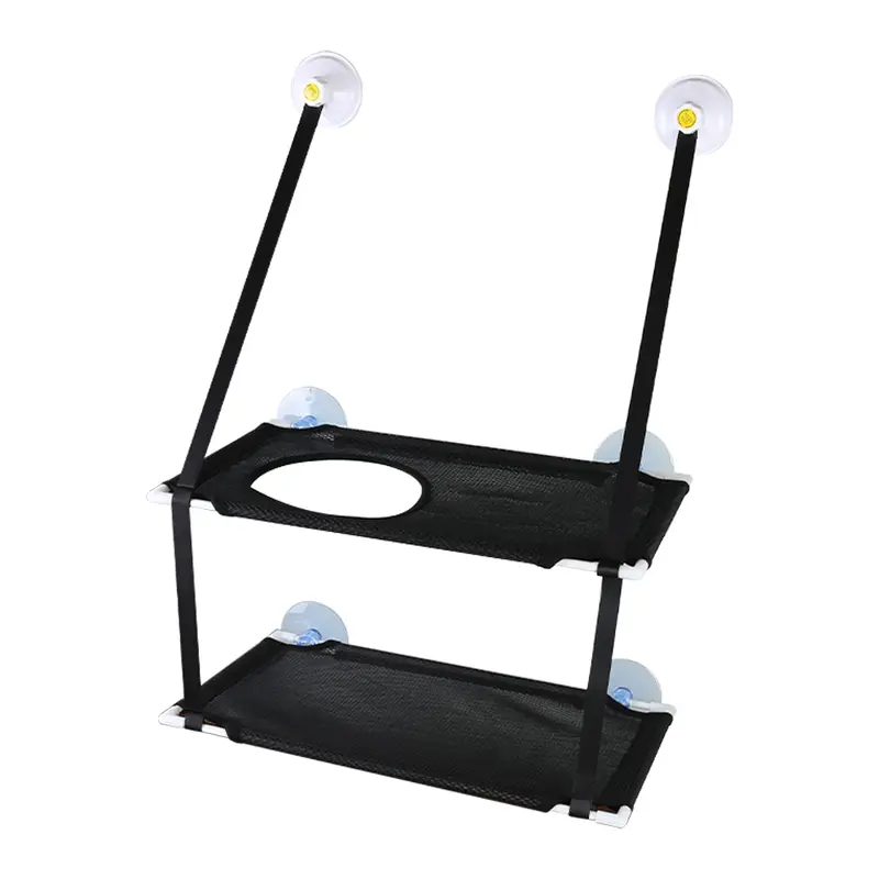 Cat Window Hammocks Sunny Seat Window Cat Perches Mounted Cat Bed with Suction Cups - Black Double Layers 1