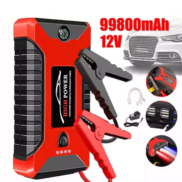 99800mAh 12V Car Jump Starter Pack Booster Battery Charger Emergency Power Bank