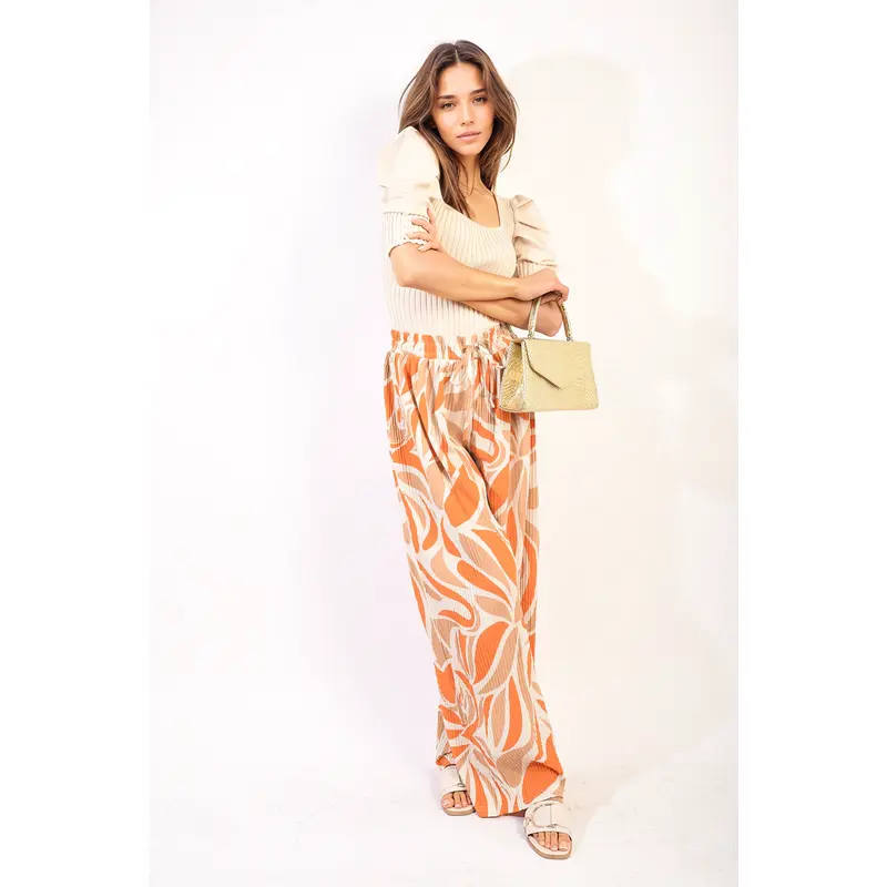 Abstract Pattern Wide Leg Trousers 8