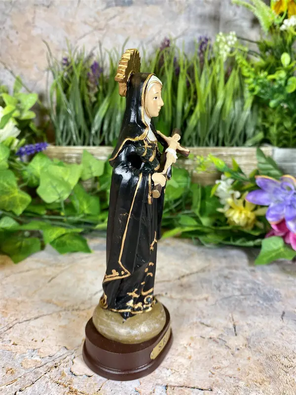 Saint Rita of Cascia Resin Statue, Patron Saint of Impossible Causes, Handcrafted Religious Figurine, Spiritual Decor, Christian Art Light Traditional Ornaments Gift 1