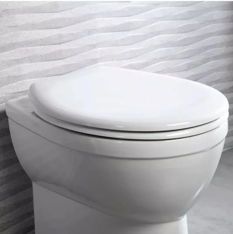Soft Close Toilet Seat White Bathroom Oval Heavy Duty Universal Hinges Anti Slam 2