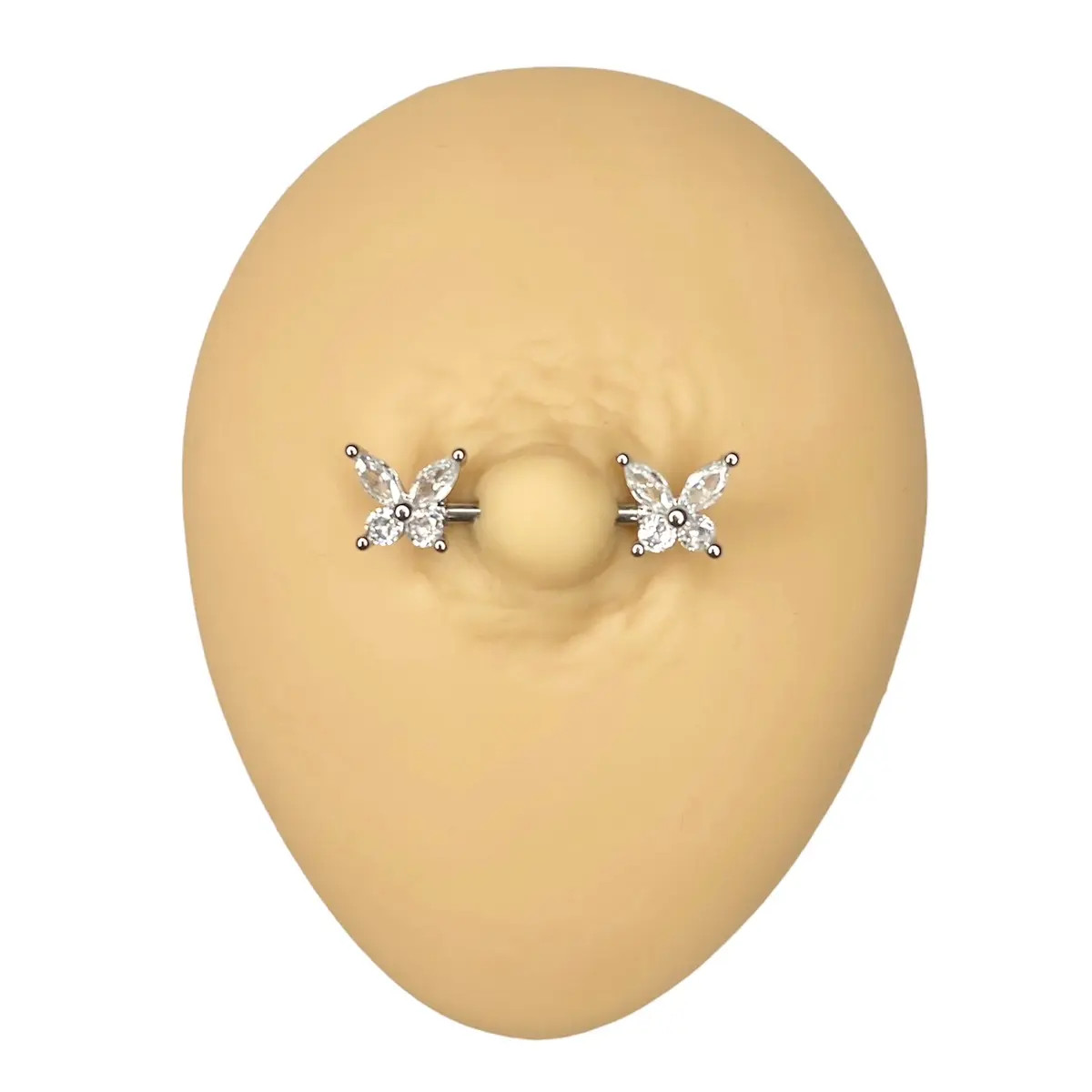 Cubic Zirconia Butterfly Nip Bar