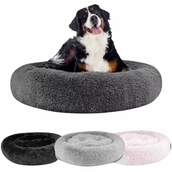 Soft Large Plush Dog Bed for Calming Pet Anxiety - Washable, Ideal for Both Dogs & Cats
