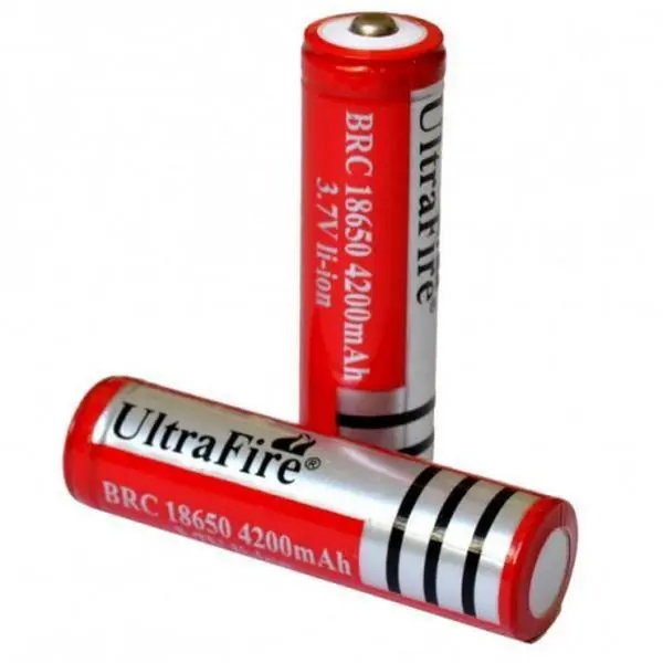 2 x Ultra Fire BRC 1 8650 4200mAh Rechargeable Battery for Video Doorbell Torch Button Top Battery - Mobile, Accessories 0