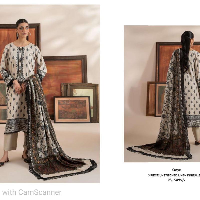 NEW Mausummery 2024 linen 3pc Digital Printed Dress with Lacing  Dupatta stitched suits pakistani dresses 0