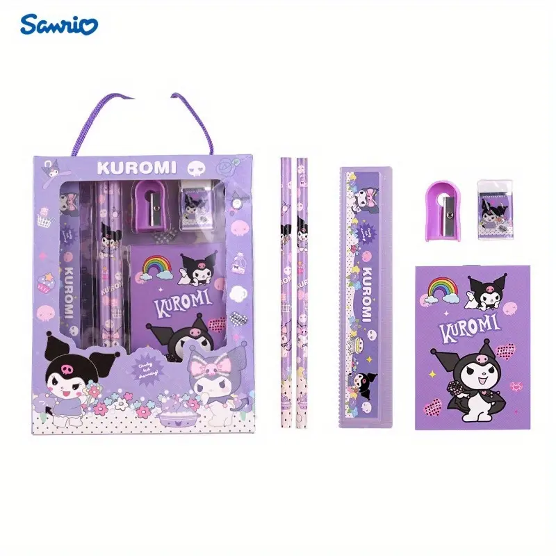 Sanrio Hello Kitty and Kuromi Stationery Set, PVC Desktop Organizer, School Supplies Gift Box, Birthday, Christmas, New Year Gifts, Office Supplies, Educational Materials, Student Prizes 6