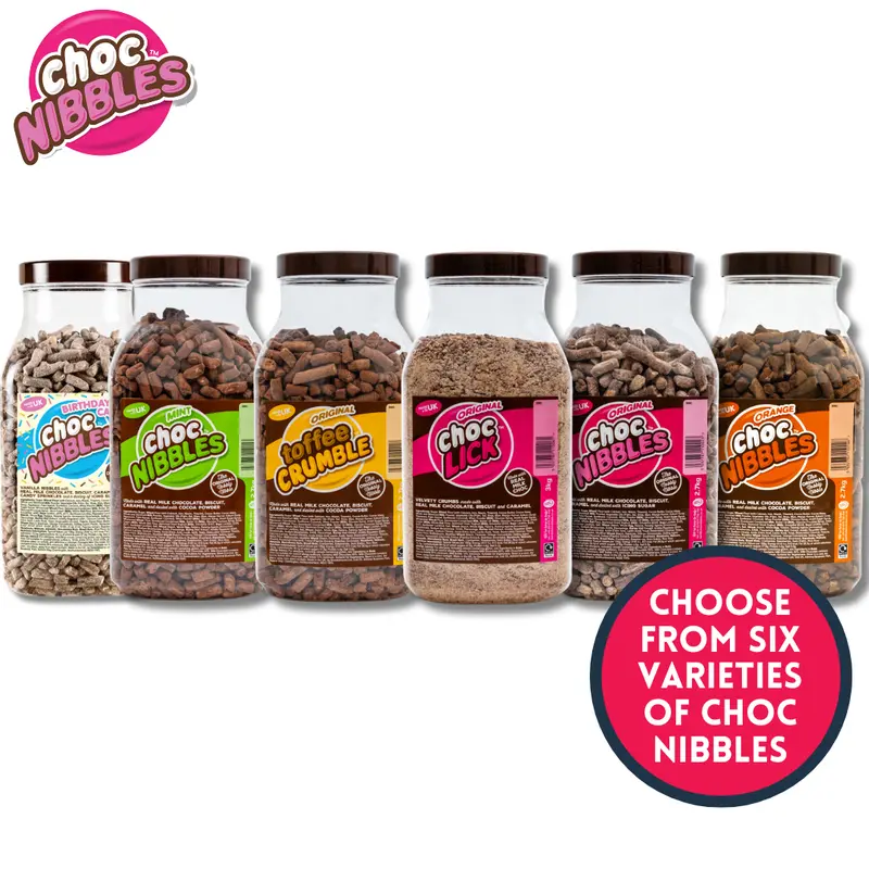 Choc Nibbles Jar (2.7kg) (Original,Orange,Toffee,Mint) 0