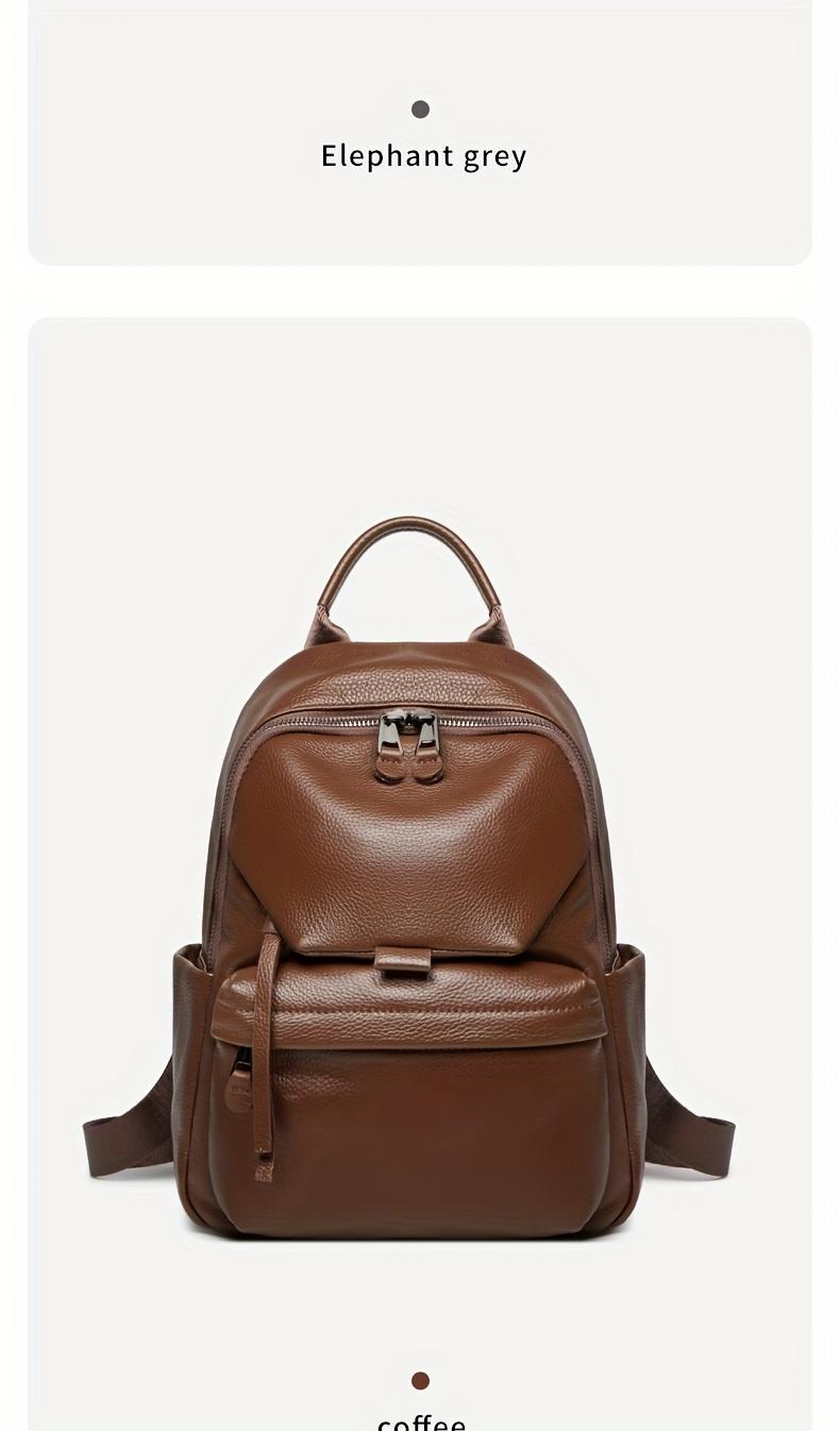 Product Introduction of This Stylish And Minimalist Large-Capacity Women'S Backpack Made of Top-Layer Cowhide Is Perfect for Commuting, Work, And Vacations. 12
