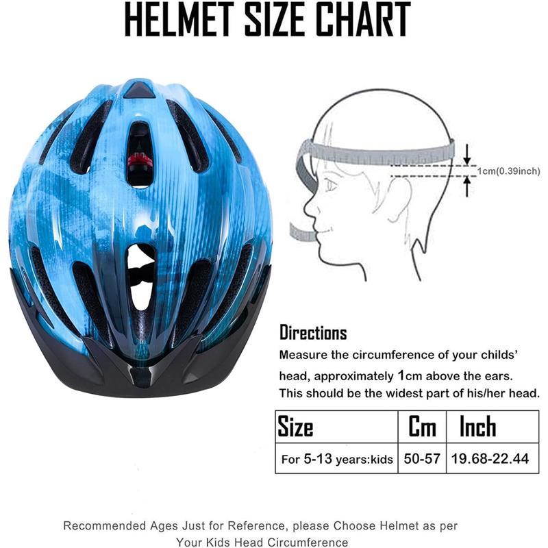 Kids Bike Helmet, Bike Helmets for Kids with Light and Visor for Boys Girls Bike Helmet Kids Cycle Helmet Kids Childrens Bike Helmet Bicycle Cycling Helmet Kids (50-57CM) 3
