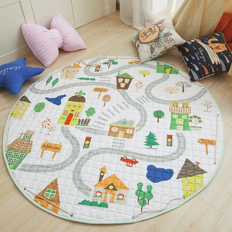 [2025 Hot Sale] winhome Baby Play mat Round, non-slip gym play mat Toy Storage - washable crawl mat 1