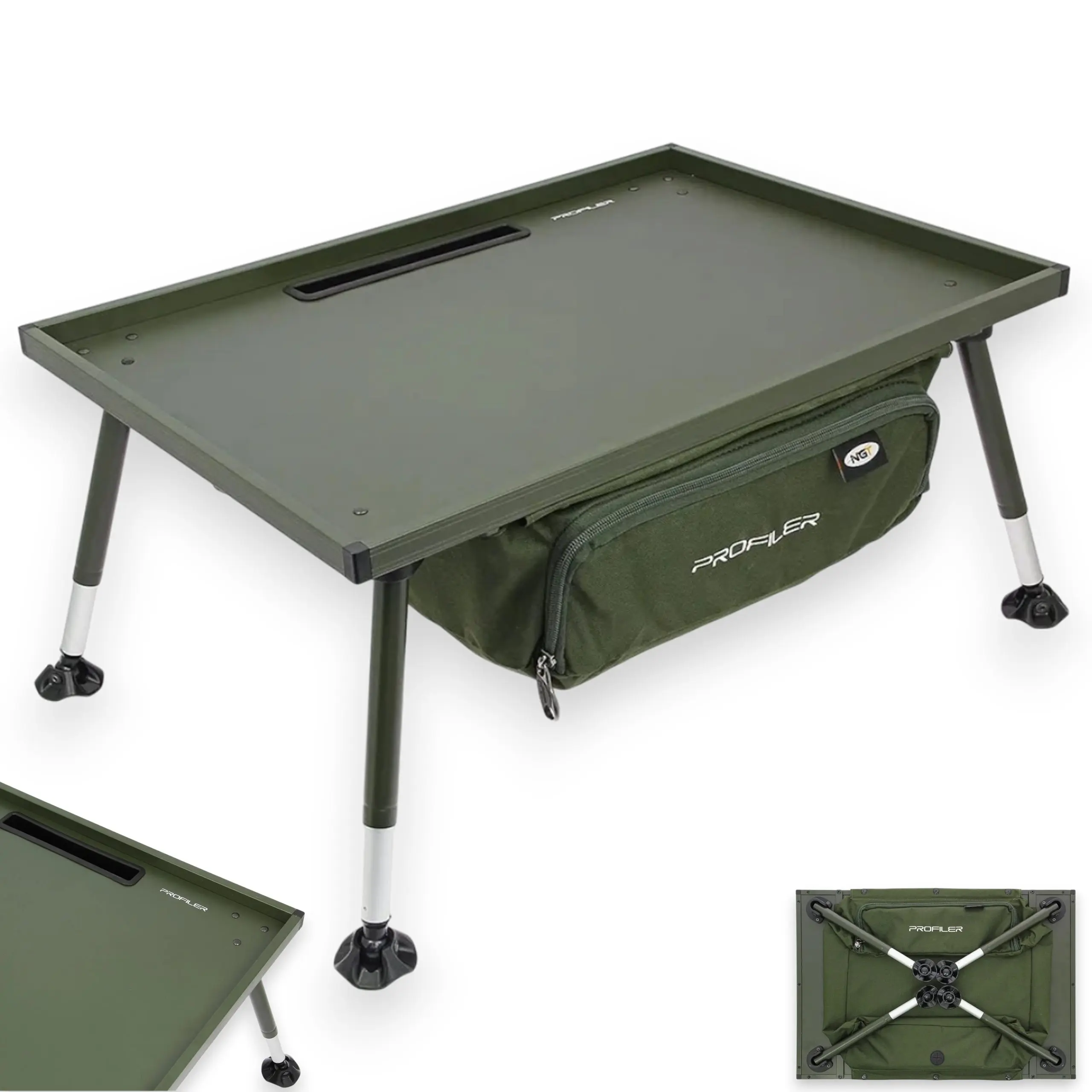 NGT Profiler Bivvy Table Carp Fishing Large With Adjustable Legs + Storage Bag