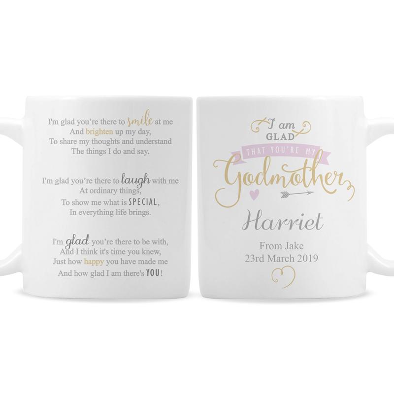 Personalised I Am Glad... Godmother Mug 1