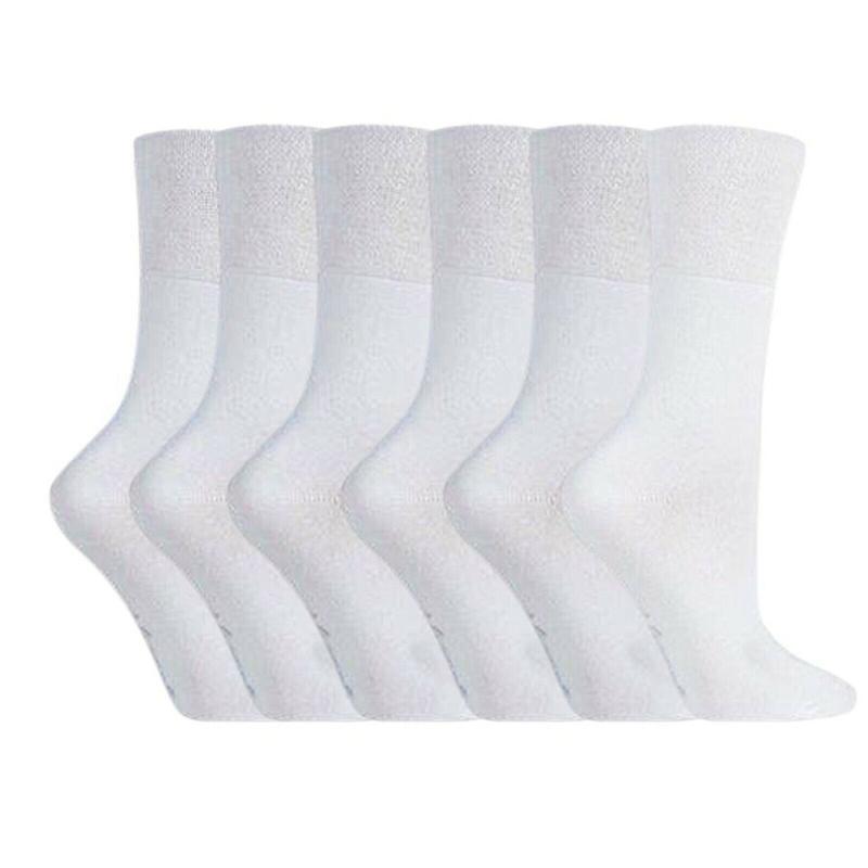 New 3/6 Pairs Gentle Grip Non Elastic Diabetic Soft Cotton Socks Men Women UK4-8 Menswear Day Plain Long 4