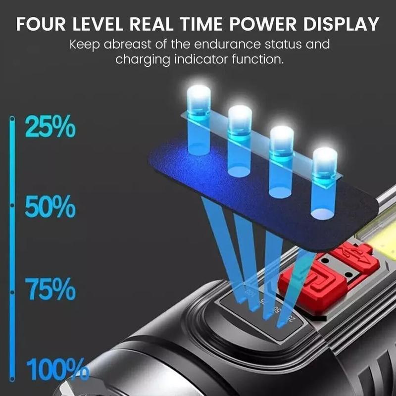 400000LM LED Super Bright Torch High Powered Camping USB Rechargeable Flashlight 7