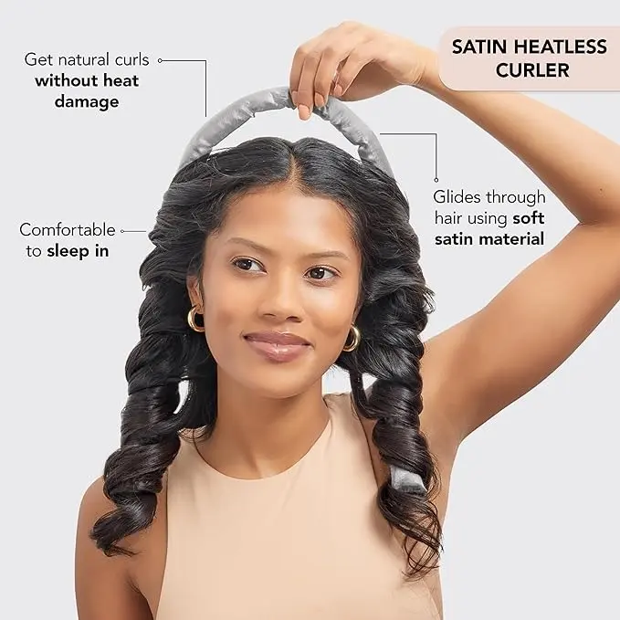 Heatless Curling Rod Headband - Set of Heatless Curlers (SunsetTieDye) for Haircare 3