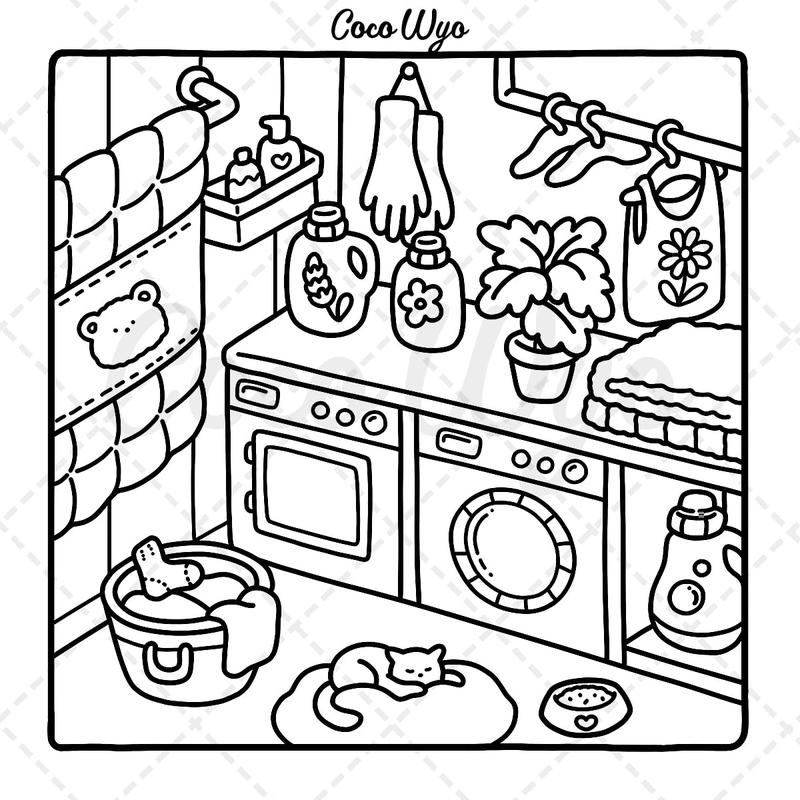Little Corner: Coloring Book for Adults and Teens, Super Cute Designs of Cozy, Hygge Spaces for Relaxation (Cozy Spaces Coloring) 5