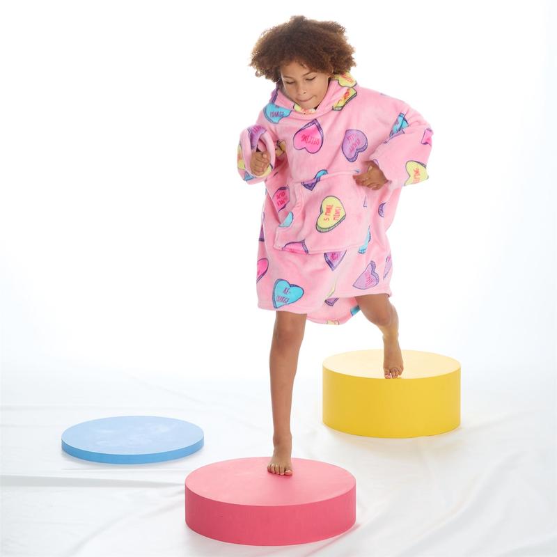 Girls Oversized Hoodie Love Heart Design Age 10 Years plus Soft Fleecy Fabric Cosy Lined Hood and Kangaroo  Pockets 1