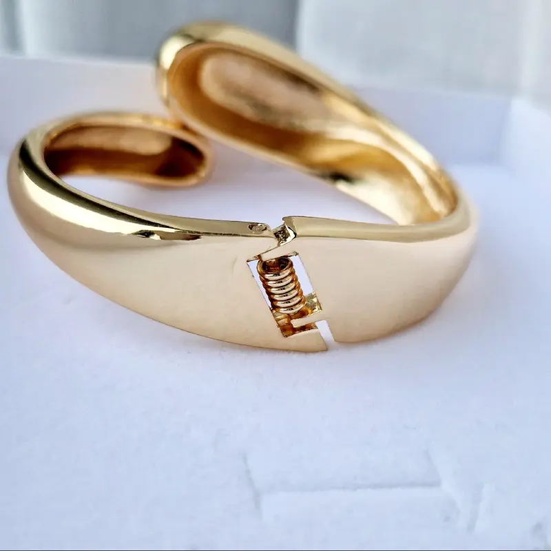 Gold Chunky Statement Cuff Bangle- On Trend Gold Statement Bangle For Women-Costume Jewellery 4