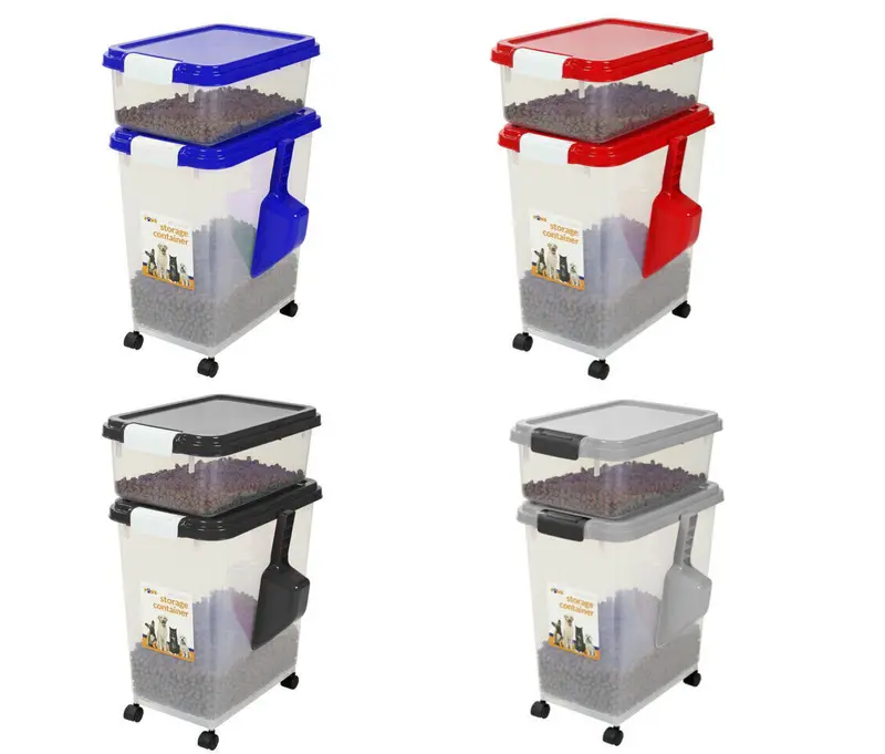 3 Piece Airtight Pet Food Storage Containers Plastic Animals Pets Dog Cat Birds 0