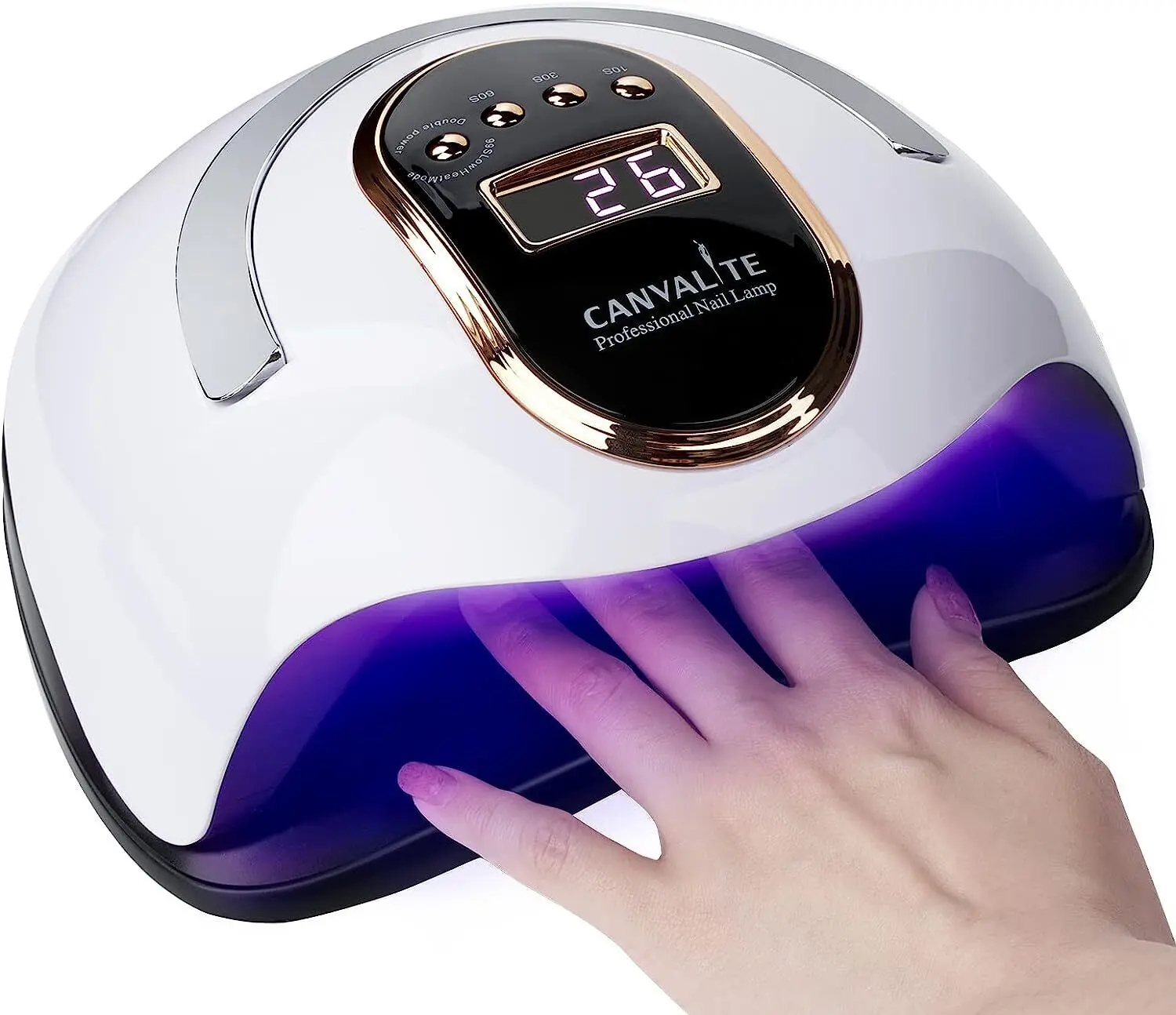 LED UV Lamps for Gel Nails, 220W UV Nail Lamp, Professional Faster UV Nail Dryer with 4 Timers, Touch Screen, Automatic Sensor, Portable Handle Nail Art Light Tools for Curing Gel Nail Polish(White) Nail Care Cutics Manicure Multicolor