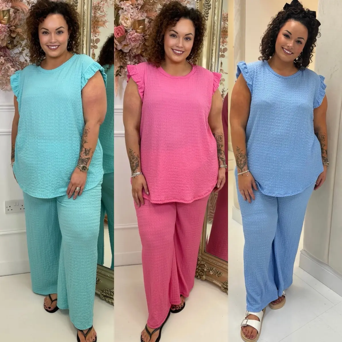 Kelsey WAFFLE Crinkle Two Piece Set