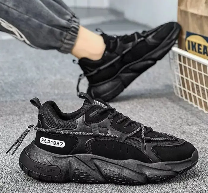 Men's Casual Chunky Sneakers - Breathable Mesh, Height-Boosting, Trendy & Comfortable for Winter, All-Day Running Shoes