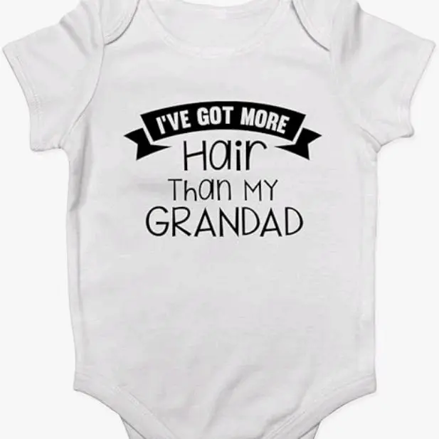 I've got more hair than Grandad- baby vest