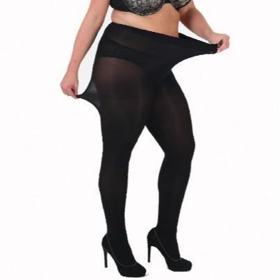 Italian 90 Denier Opaque Curvy Plus Size Tights (6 Colours / Sizes up to 5XL) Made In Italy  (The Perfect Tights For The Fuller Figure) Womenswear Flat Comfort Fit Lady Women 5
