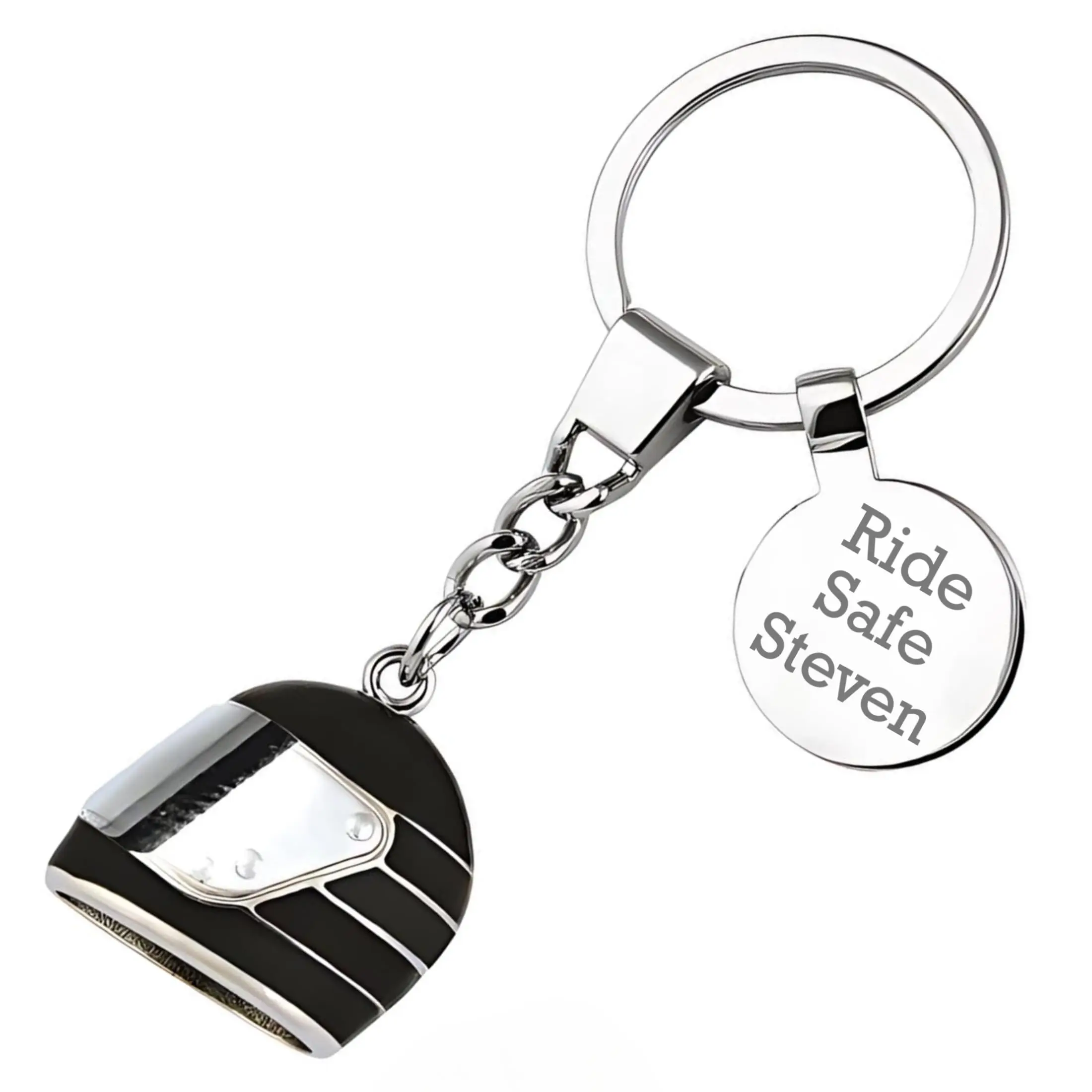 Personalised Motorbike/Motorcycle Helmet Keyring | Great Gift for Bikers, New Drivers, Men and Women | Cool Keychain Accessories for Superbike, Mopeds, Keys and Bag | Boxed