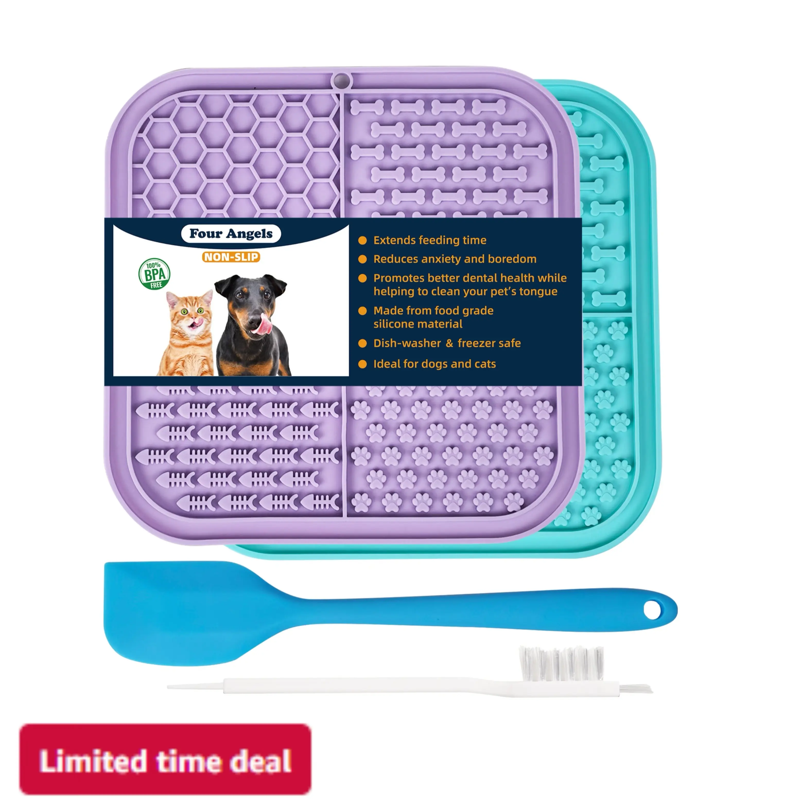 【Fast delivery】Licking Mat for Dogs and Cats, Premium Lick Mats with Suction Cups for Dog Anxiety Relief, Cat Lick Pad for Boredom Reducer, Dog Treat Mat Perfect for Bathing puppy  bowl-MSD