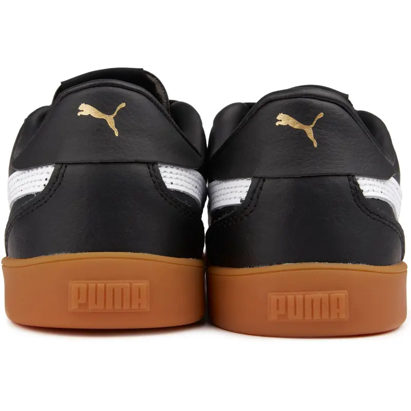 Puma Club Trainers - Black/White Leather Casual Trainers 2