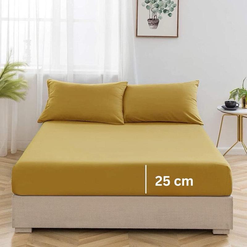 Deep Fitted Bed Sheets 25cm Microfibre | Luxury Plain Soft Bed Sheets MicroFibre Hotel Quality Finest Fitted Bed Sheets | Shrinkage & Fade Resistant Percale Quality Fitted Sheets | Double Brushed Microfibre | Non Iron Warm Easy Care Machine Washable 6