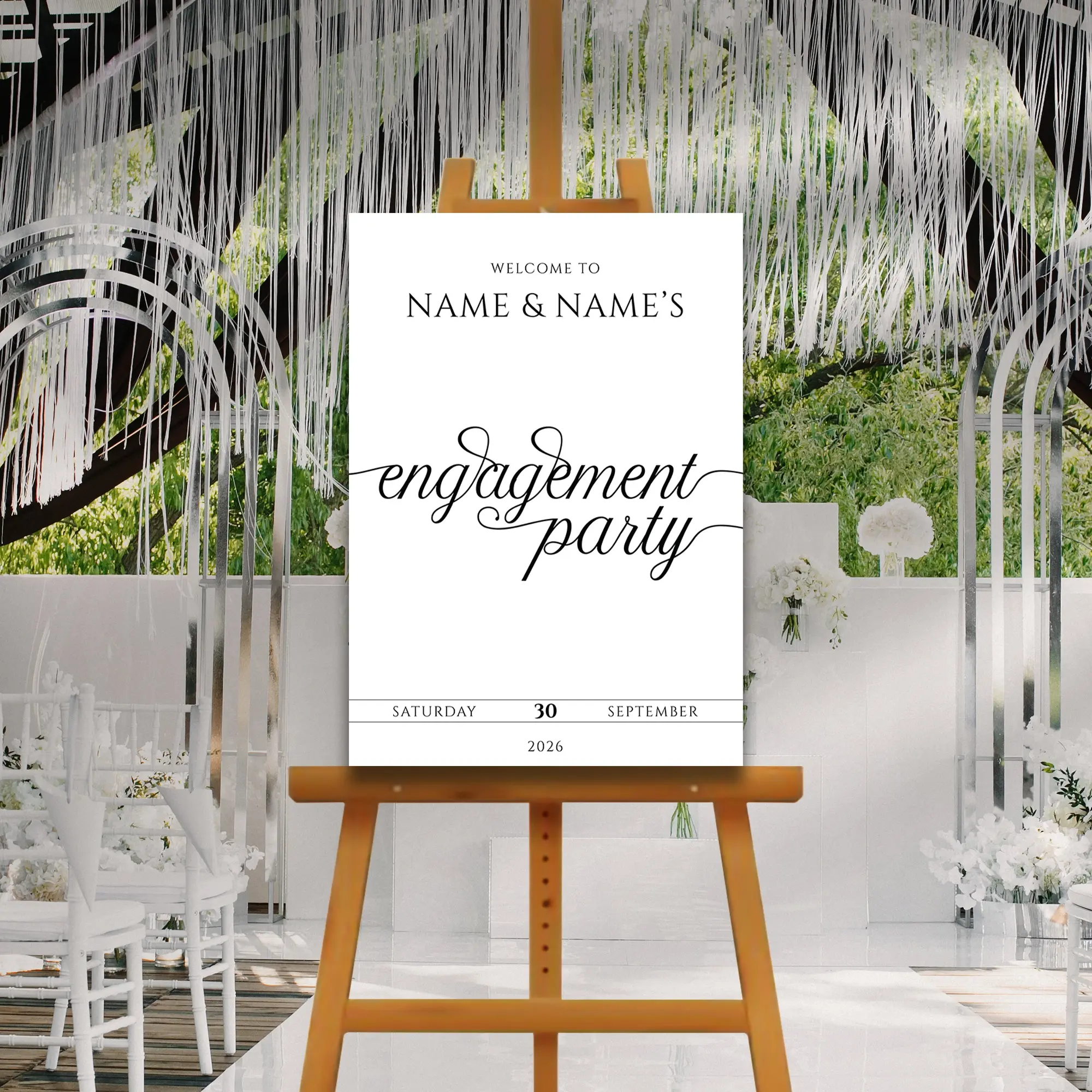 MINIMALIST Engagement Party Welcome Sign, A1, A2, A3 or A4, Engagement Party Signs, Engagement Decorations, Classy Modern Engagement Party