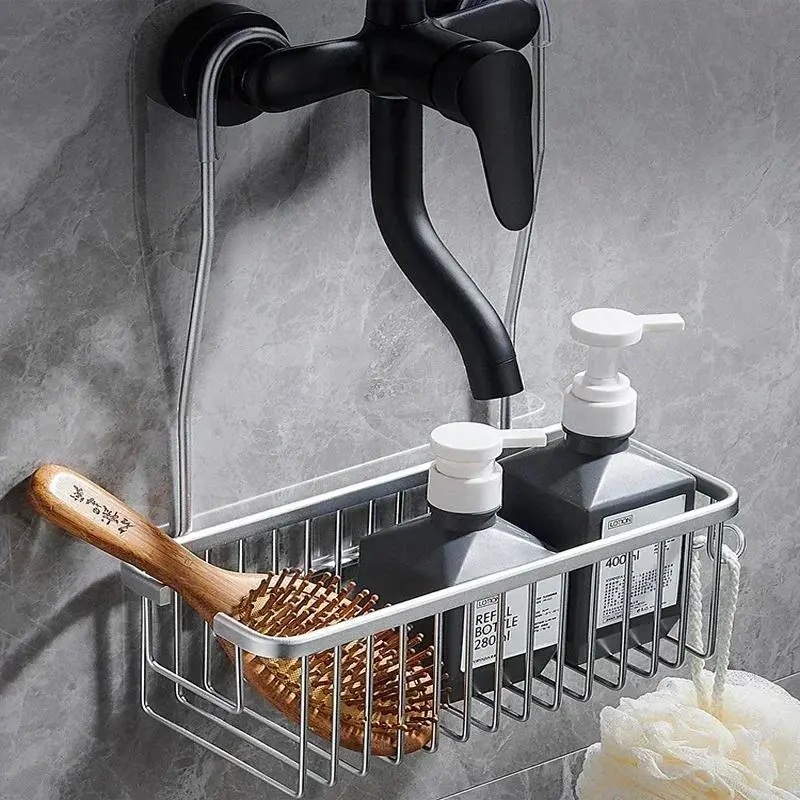 Convenient Toilet Shower Rack with No Drilling Installation Bathroom Storage Basket for Shower Room and Bath Products 6