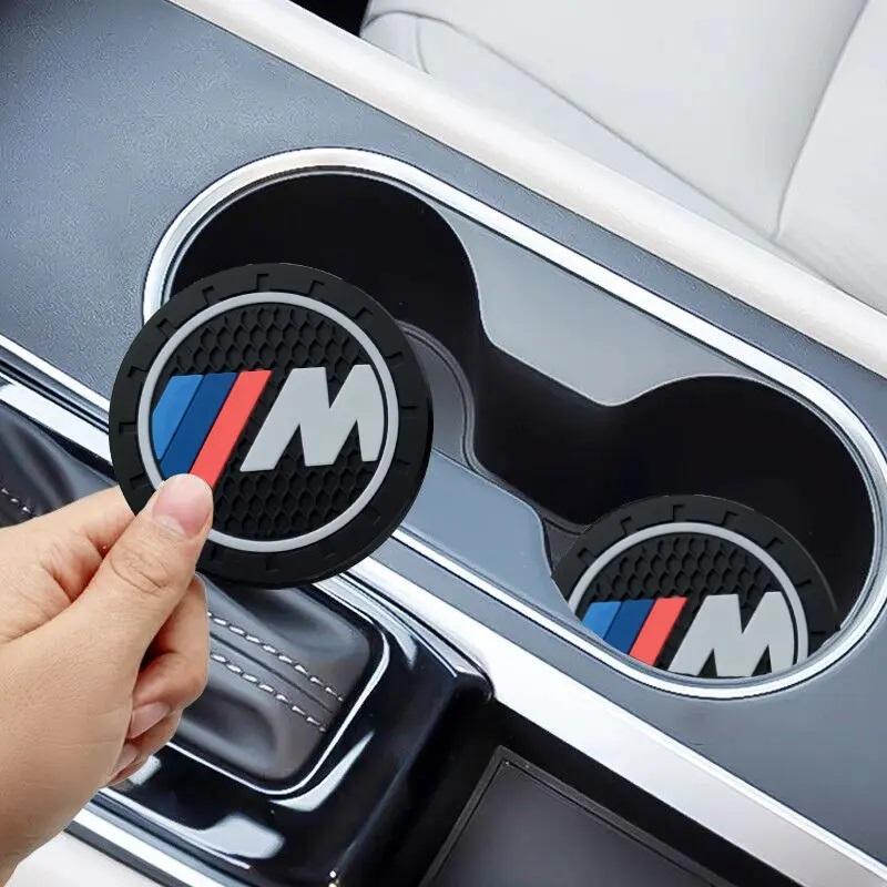 2 x BMW M Series 7cm Car Coaster Cup Holder Mat Water Bottle Anti-Slip Mat 1