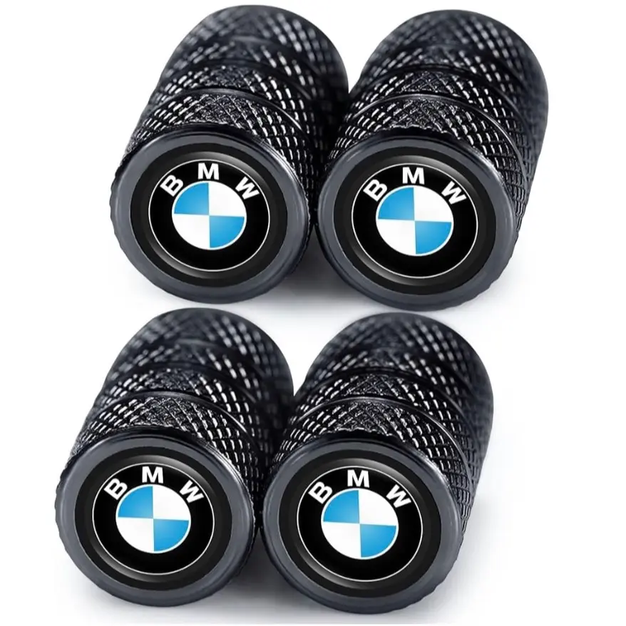 BMW Metal Car Tire Valve Stem Caps,Car Tire Air Caps Cover for BMW X1 X3 X7 X5 X6 1 3 5 6 Series Z4 7 M Series,Anti-corrosion Premium Alloy Car Tire Accessories,Easy-Grip Black