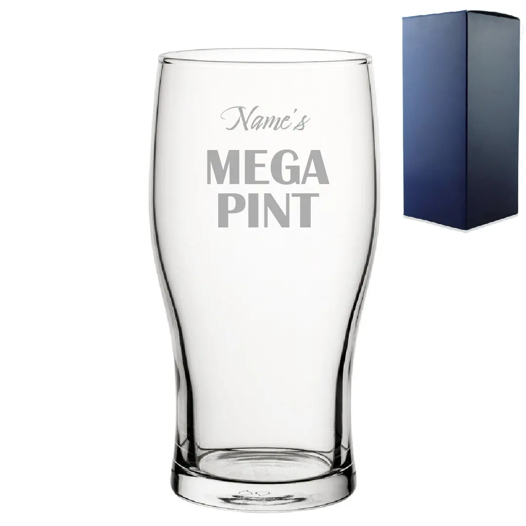 Personalised Engraved Mega Pint Beer Glass, Novelty Tulip | Funny Gifts For Him, Custom Beer Glasses, Beer Lover Gifts