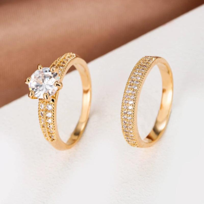 Set of 2 Cubic Zirconia Decorative Rings for Women 5